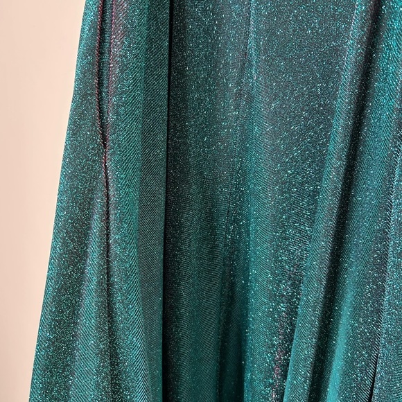 Morgan and Co Teal and Pink Evening Gown Cage Back Full Skirt Maxi Dress SZ XS - Picture 12 of 16